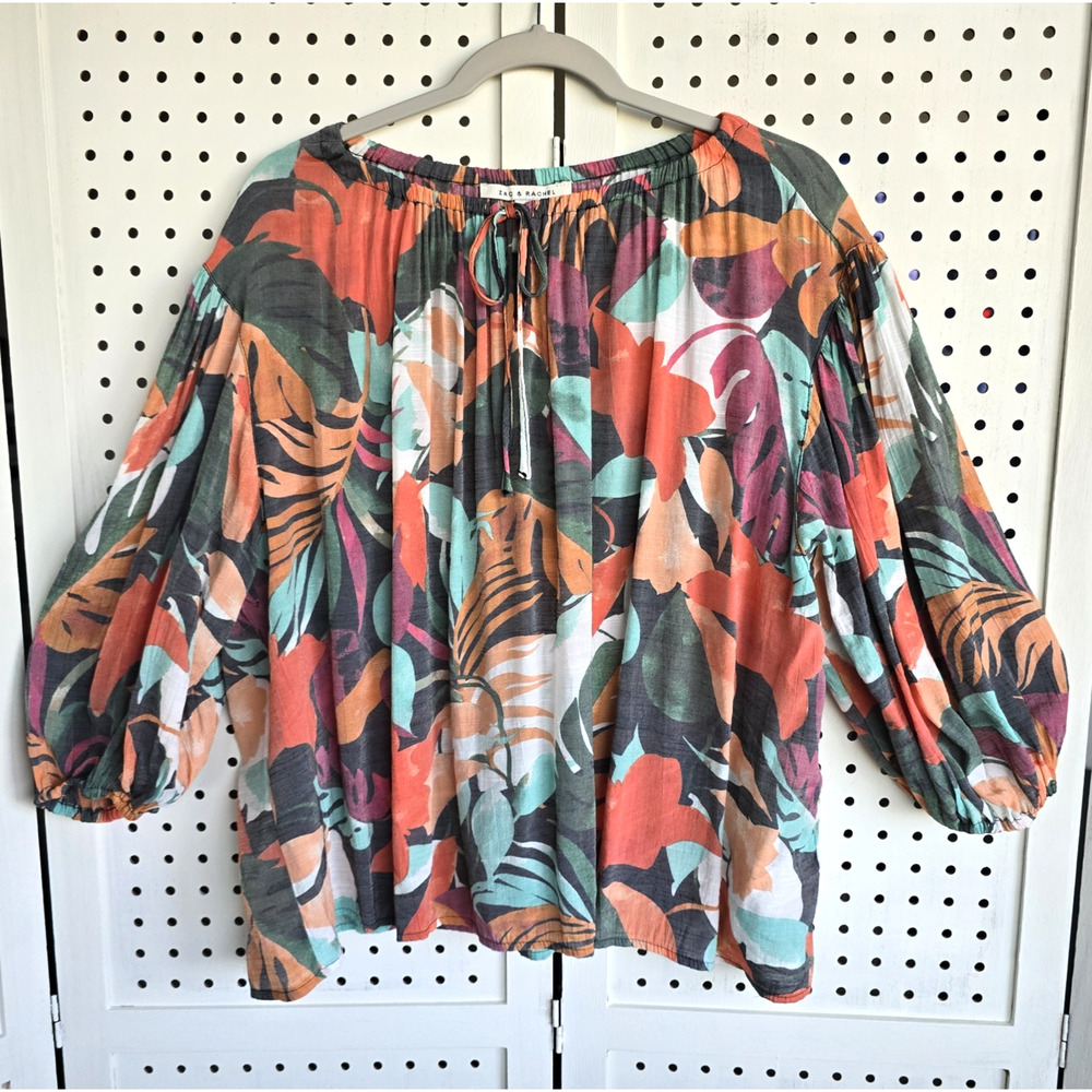 Zac & Rachel 3/4 Sleeve Flowy Lightweight Top Womens SIZE XL